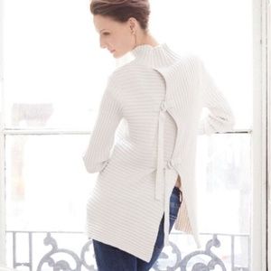 Cabi ivory Long Sleeve Ribbed Sweater Asymmetrical